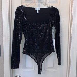 NWT Leith Sequin Bodysuit